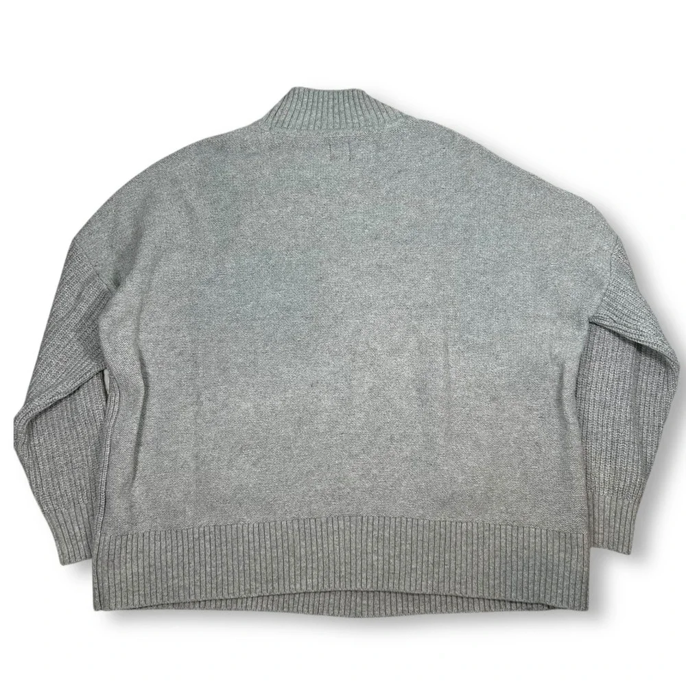 GAP Cable Knit Mock Neck Sweater‎ Pullover Gray Cotton Blend Womens Large